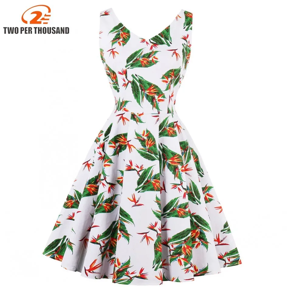 Летнее женское платье Одри Хепберн 50 S Rockbilly Vestidos без рукавов с цветочным принтом