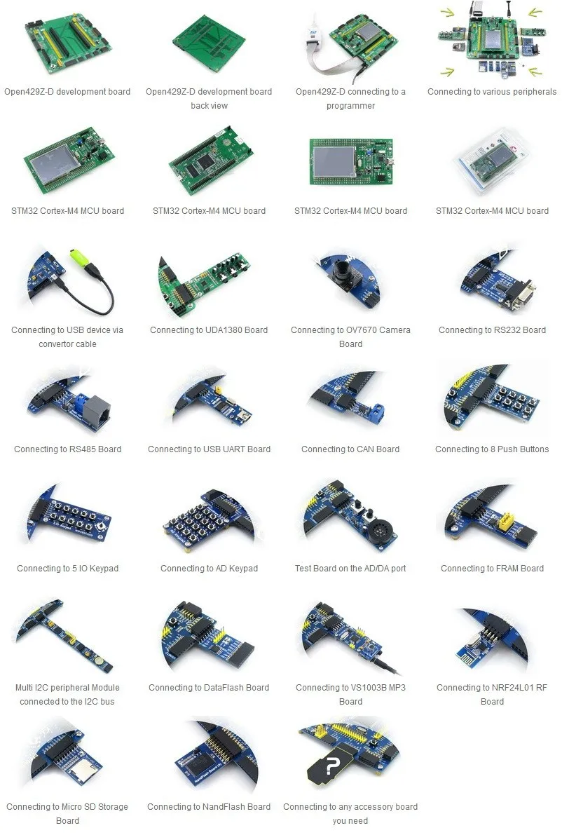 Open429z-d Вышивка Крестом Пакет = ST оригинальный 32f429idiscovery/stm32f429i-disc1, stm32f429zit6 MCU, STM32, mbed + Материнская плата + 7 Модули