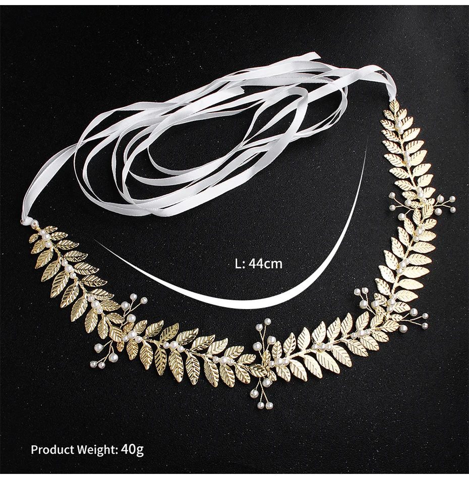 Miallo Newest Gold Leaves Pearls Alloy Wedding Belts& Sashes Bridal Sash Wedding Dress Accessories for Women