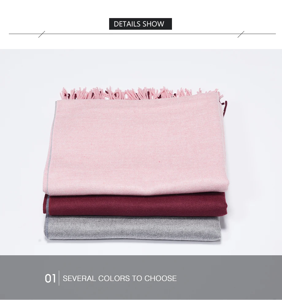 Women's Cashmere Scarf Winter Pashmina Solid Woman Fashion Scarves&Shawl Lady's Knit Shawl Long Scarf Wraps Size180cm65cm (17)