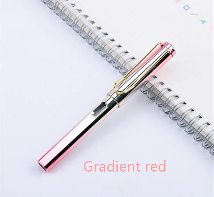 Fashion New Plastic Plating Gradient Pens For Men And Women Are Often Used In Student School Business Office Pen Fine Gift Pen - Цвет: C