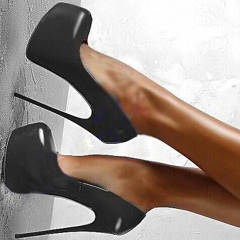 Zapatos de tacón muy alto con plataforma para mujer, calzado Sexy fetiche boda, punta 16 CM, color negro y rojo, Primavera/otoño|Zapatos de de mujer| - AliExpress