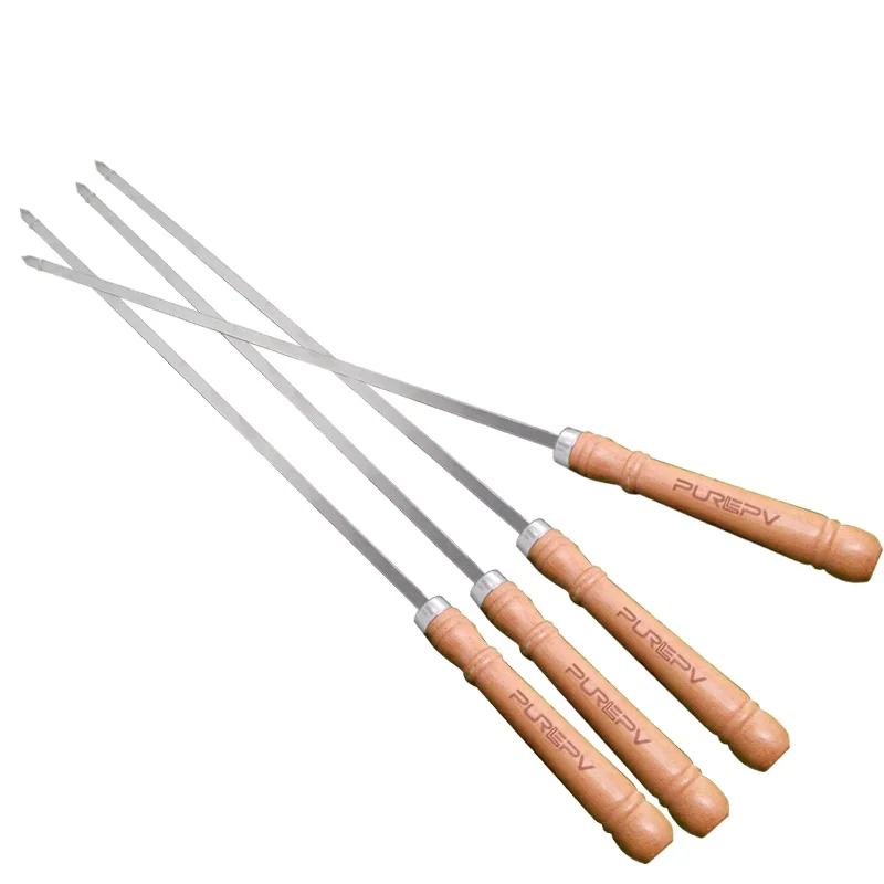 10pcs/pack Stainless skewers BBQ Grill metal sticks Barbeque Kabob