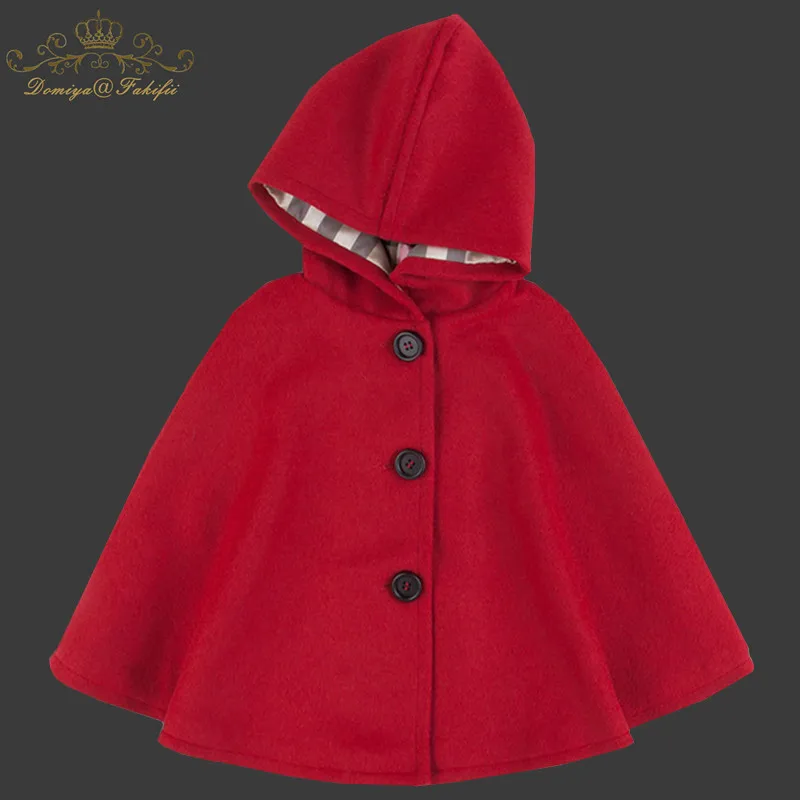 

2018 Brand Girl Cloak for Autumn Winter Kids Children's Clothing Clothes Baby Girls Wool Coat Children Hooded Jacket Outerwear