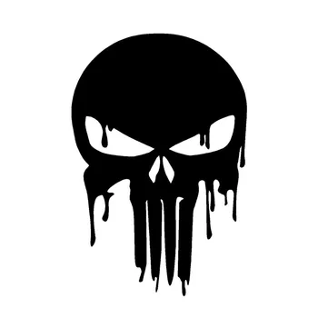 

15.2*10.1CM Dripping Melting Bloody Punisher Skull Vinyl Car Stickers Decals Motorcycle Decorative Accessories C4-0941