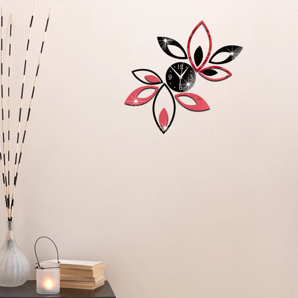 

Special Offer 3d Acrylic Mirror Wall Clock Unique Brief Diy Quartz Watch Lotus Clocks Home Decoration Living Room Stickers