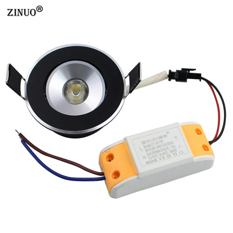 

5pcs/Lot 1W 3W Recessed Led Downlight 360 Degree Rotation Mini Cabinet Ceiling Spot Light With LED Driver AC85-265V