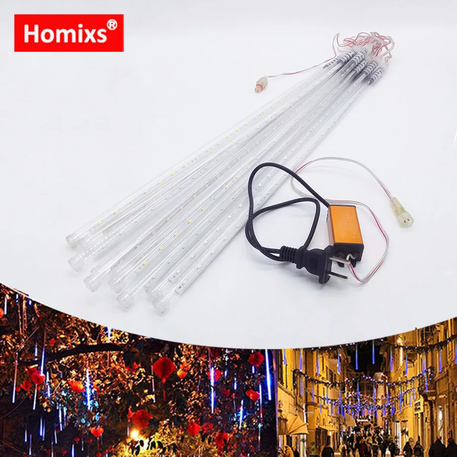 LED Christmas Xmas Lights 10pcs/set 50cm Snowfall Tube Meteor Shower