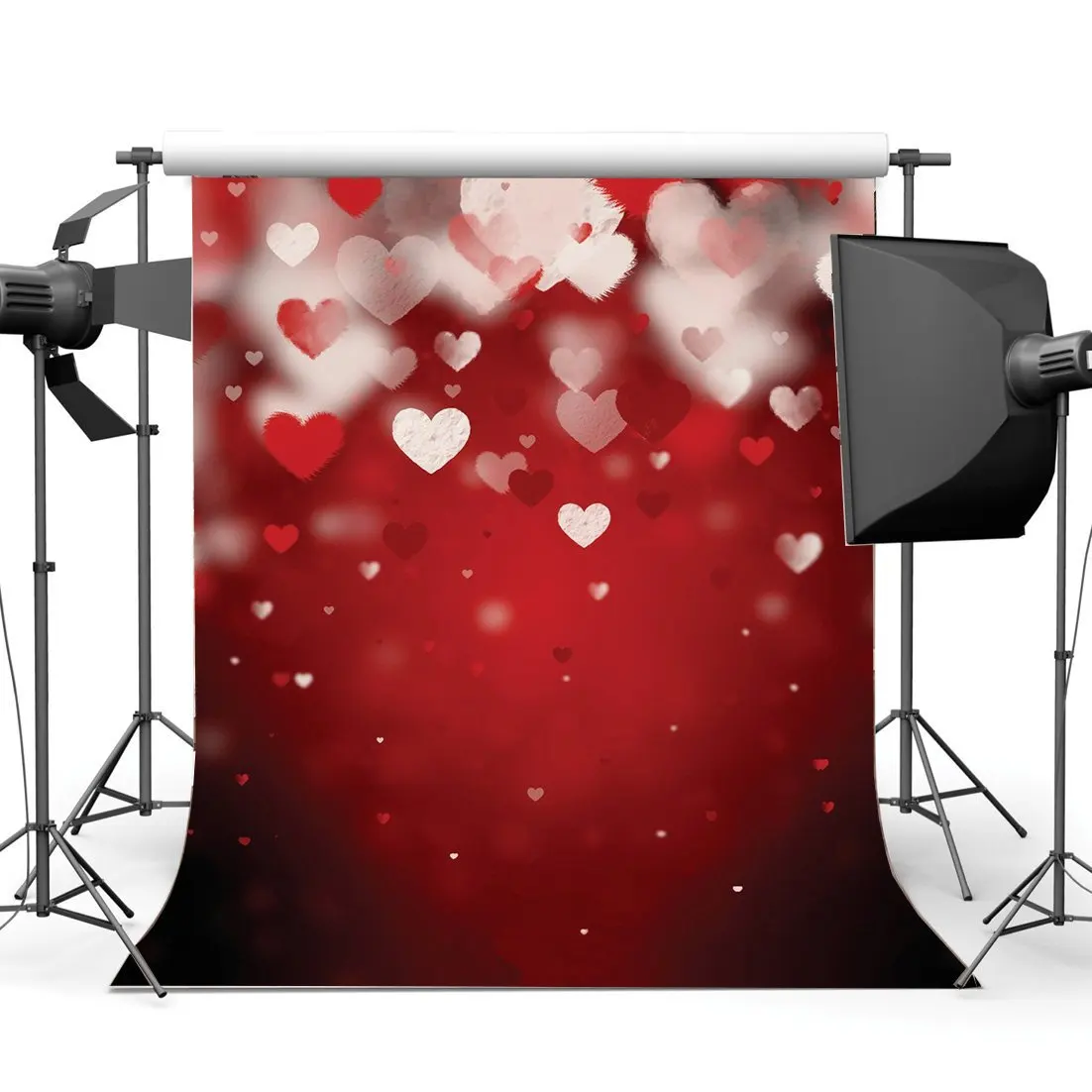 

Valentine's Day Backdrop Sweet Hearts Bokeh Red Glitter Sequins Romantic Wallpaper Photography Background