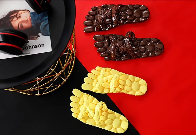 ماجي ووكر للجنسين الشاطئ صحي صنادل هلامي الصيف الأزياء القدم نِعال تدليك الانزلاق على الراتنج صنادل شاطئ حجم 35 ~ 42