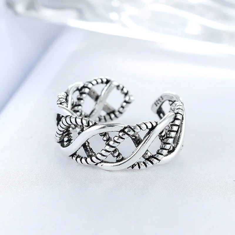 

DreamySky Real 925 Sterling Silver Hollow Cross Rings For Women Open Size Wedding Ring Beautiful Jewelry Drop Shipping