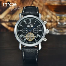 Mce фирменных Военный кожа Бренд Автоматическая Самостоятельно ветер Relogios Masculino Часы Механические Моды Роскошные Часы Tourbillon Часы