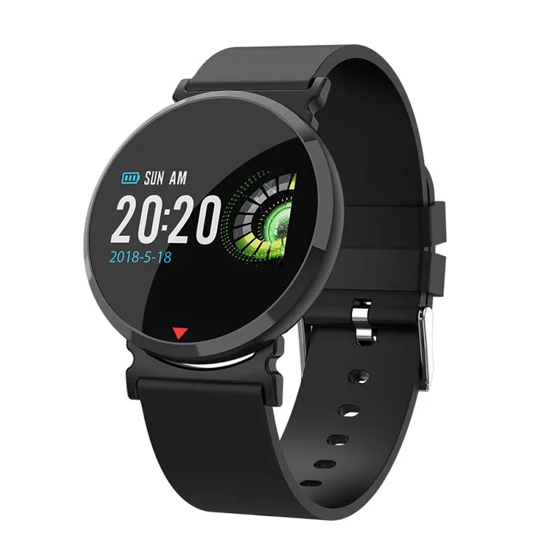 Модные Смарт-часы для мужчин и женщин фитнес-трекер E28 HD ips экран Смарт-браслет монитор сердечного ритма водонепроницаемый смарт-браслет - Цвет: Черный