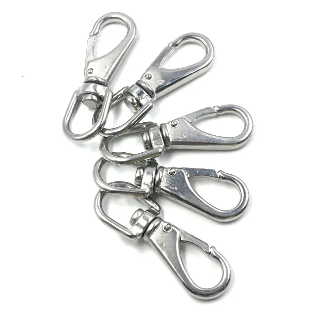Silver-304-Stainless-Steel-Multi-use-Boat-Swivel-Eye-Snap-Hook-Size-1-a-pack-of