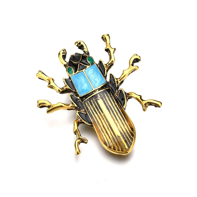 1Pcs New Arrival Gold Alloy Brooch For Men Cockroach Broaches Retro Insect Brooches Beetles
