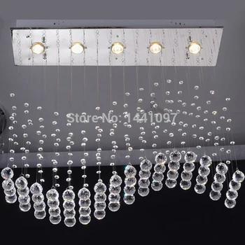 

Most Popular Contemporary Crystal chandeliers light Dining Lamp curtain wave K9 LED Modern crystal Chandelier