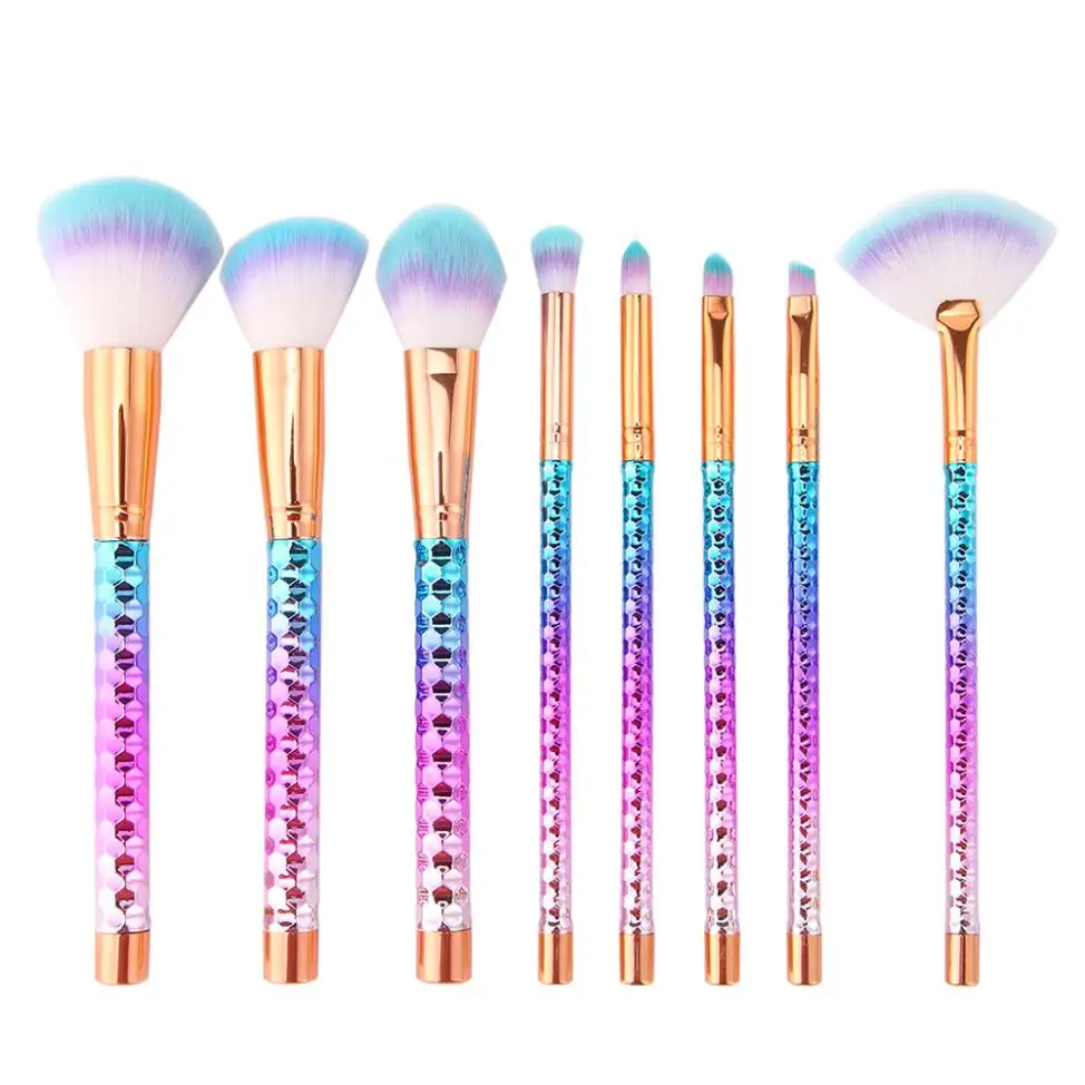 

8pcs purple Pro Makeup Brushes Set Eyeshadow Foundation Powder Eyeshadow Eyeliner Lip face concealer Brush Tool 2018 women