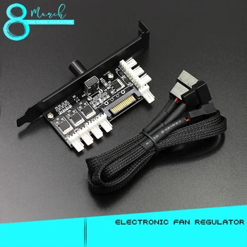 

fan Speed Controller for CPU Case HDD VGA PWM Fan PCI Bracket Power by 12V 3pin/4pin fan hub 8 Channels PC Cooler Cooling Fan
