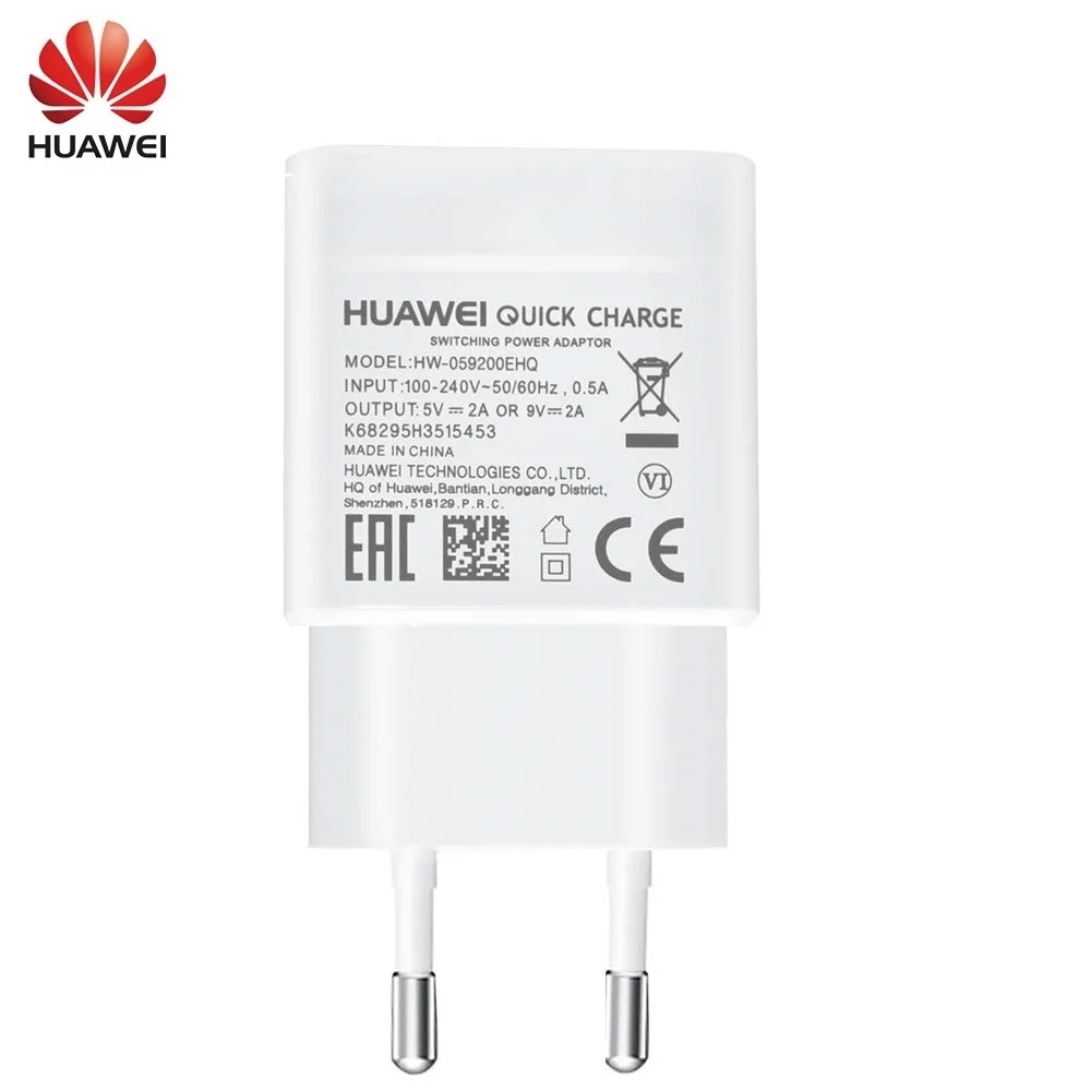 Huawei 9V2A EU зарядное устройство QC 2,0 Быстрая Зарядка адаптер USB Type-c для nova3 3i 4 honor 9 8x p7 p8 p9 p10 p20 lite mate 7 8 9