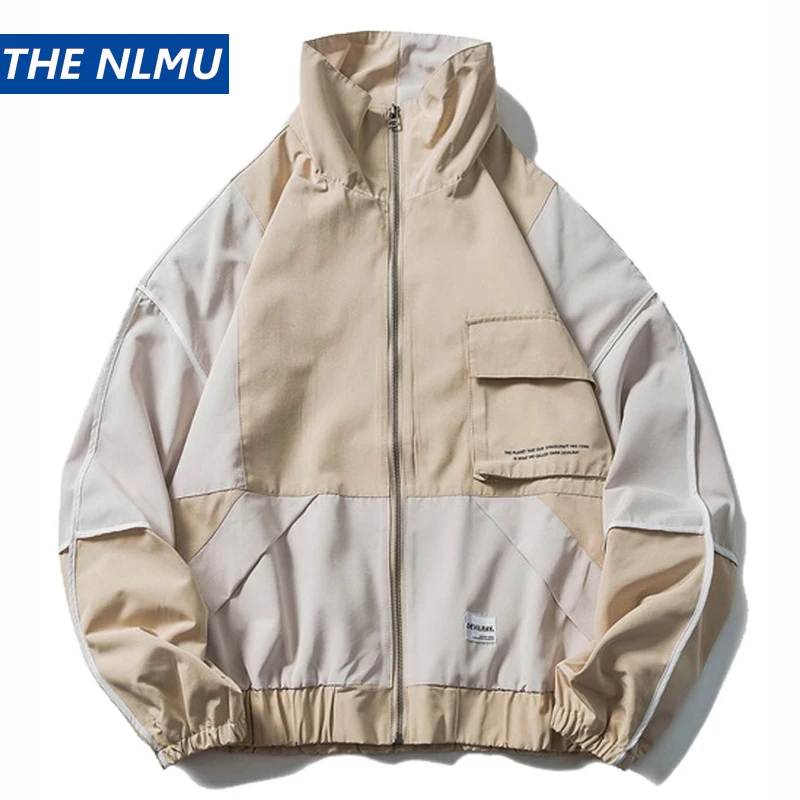 Harajuku Jackets Men Streetwear Patchwork Jacket Turtleneck Windbreaker 2019 Autumn Winter Big Pocket Coat Male Hip Hop HZ040 Harajuku Jackets Men Streetwear Patchwork Jacket Turtleneck Windbreaker 2019 Autumn Winter Big Pocket Coat Male Hip Hop HZ040