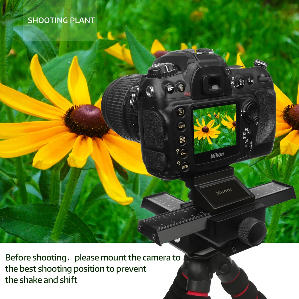 

SHOOT 4 Way Macro Focusing Focus Rail Slider Close-up Shooting Gimbal for Nikon p900 d600 Canon 60d 600d Sony DSLR SLR Camera