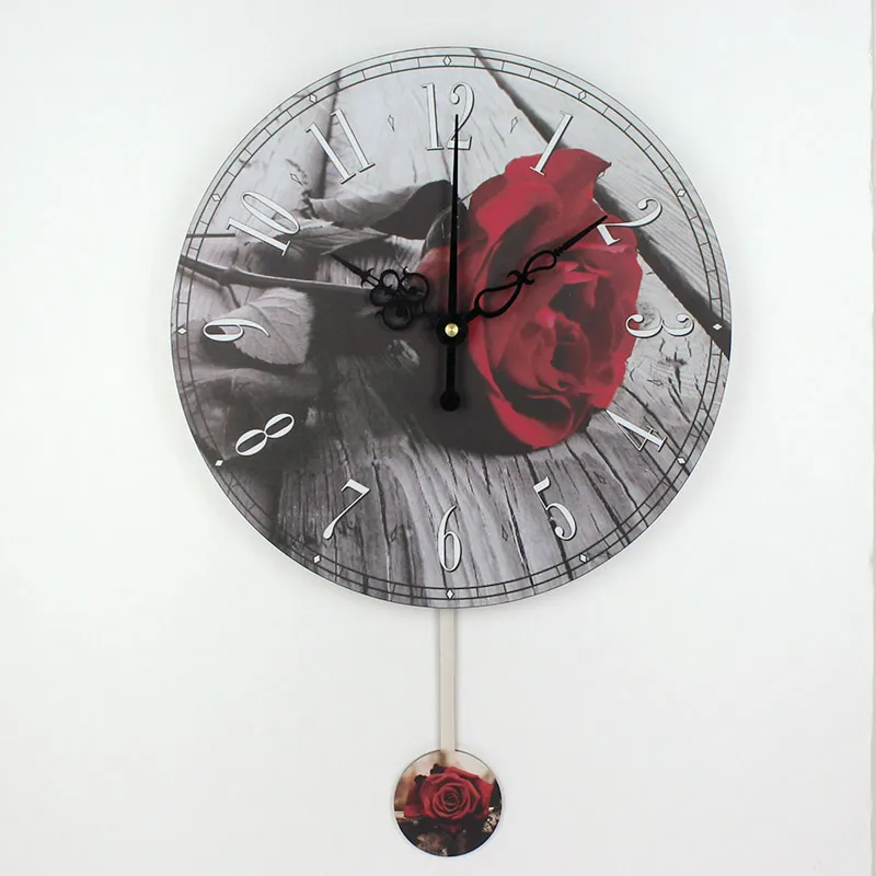 

wholesale 3d swing mute wall clock home decoration fashion living room decoration large wall clock modern design gift roman
