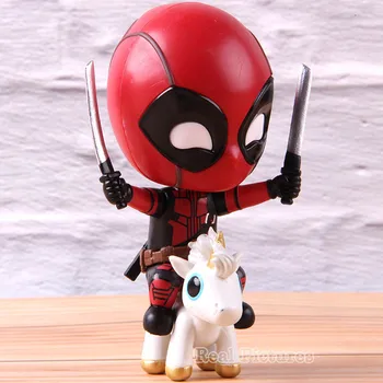 

Marvel Deadpool Action Figure Riding Version Bobble Head Collection Model Toy Gift 13cm