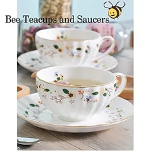 Цветочный пчелиный чай высокого качества кофейная чашка блюдце набор Европейский стиль мраморный Пномпень керамическая послеобеденный чай чашка