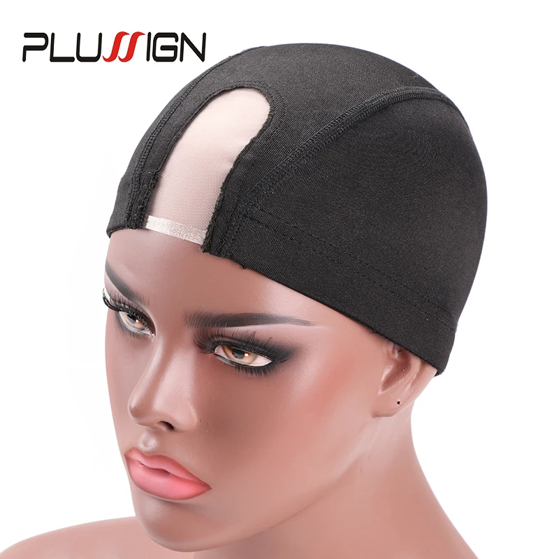 

12Pcs/Lot Black U Part Wig Cap Ventilated Wig Cap For Making Wigs Large Medium Small Dome Cap Plussign Cheap Wig Making Supplies