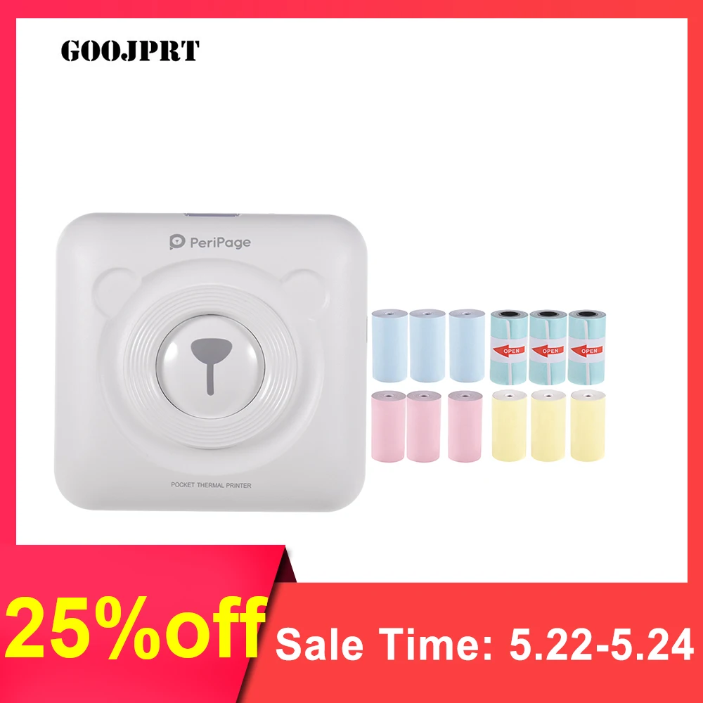 

Mini Pocket Wireless BT Thermal Photo Printer Ptint Picture Portable POS Thermal Bluetooth Printer for Android IOS Mobile Phone