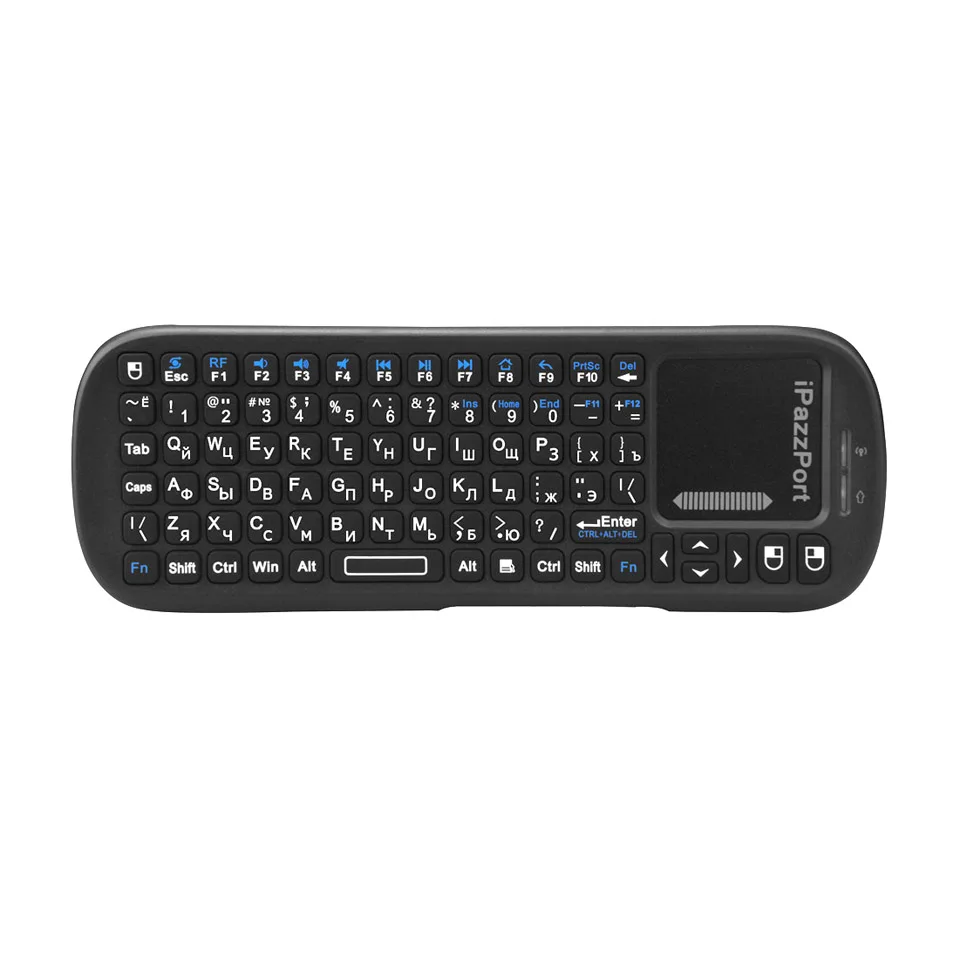 IPazzPort KP-810-19s Русская клавиатура 2,4 ГГц Мини Беспроводная клавиатура Air mouse с тачпадом для Android tv BOX/Raspberry Pi3