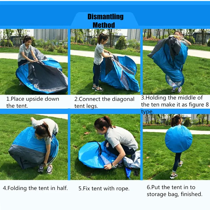 Portátil ao ar Dobrável à Prova Barraca de Viagem Pessoa Livre Barraca Dwaterproof Água Automático Instantâneo Aberto Acampamento Caminhadas Pesca Anti uv Sun Sombra 2-3 8 High Quality Esporte e Lazer