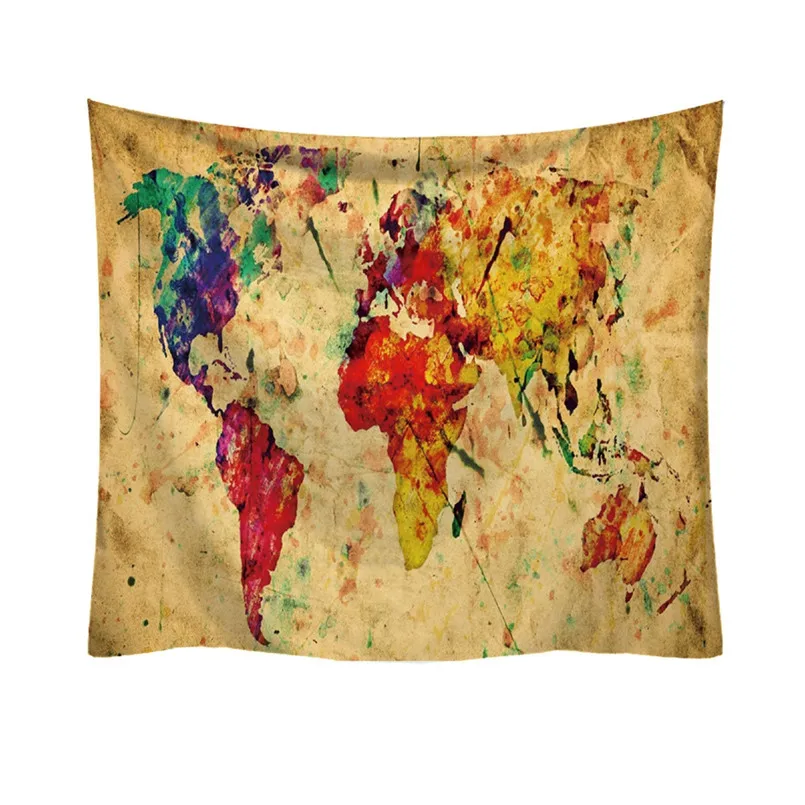World Map Indian Tapestry Wall Hanging Tapestries Boho Bedspread Beach Towel Yoga Mat Blanket Table Cloth 2019 New #3F20 (8)