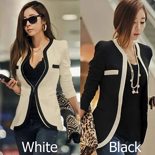 Женская Мода Бизнес пальто Slim Fit костюм пиджак карманы с длинным рукавом|suit