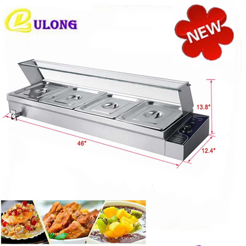 

220V Electric Bain Marie Table Top Food Warmer Hot Soup Warming Countertop Kitchen Appliance for Sale