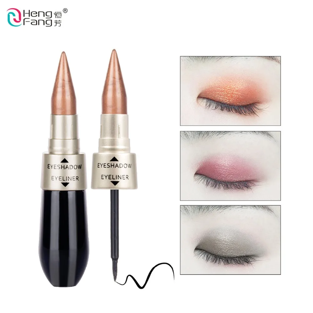 

Brand HengFang Double-end Eyes Cosmetics Makeup Waterproof Eyeliner & Eyehadow Combination Black Eyeliner Easy to Wear #52235