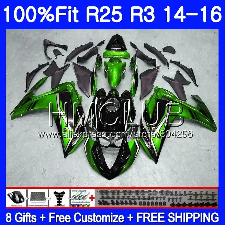 

Green black Injection For YAMAHA YZF-R3 YZFR25 14 15 16 17 106HM.2 YZF R25 R3 R 25 YZF-R25 YZFR3 2014 2015 2016 2017 Fairings