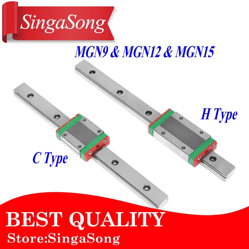 

MGN12 MGN15 MGN9 miniature linear rail slide1pc MGN9 linear rail guide +1pcs MGN9 carriage