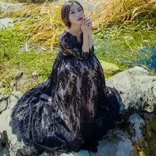 2017 Vintage Summer Women Lace Long Dresses Maxi Elegant Prom Fashion Casual Ladies Clothes Black Lace Vestidos De Fiesta AW463