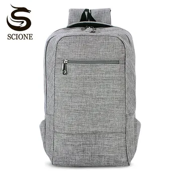 

Scione New Simple Design Canvas Men's Backpack Solid 8 Colors Laptop Backpack School Bag for Women Female/Male Travel Back Packs