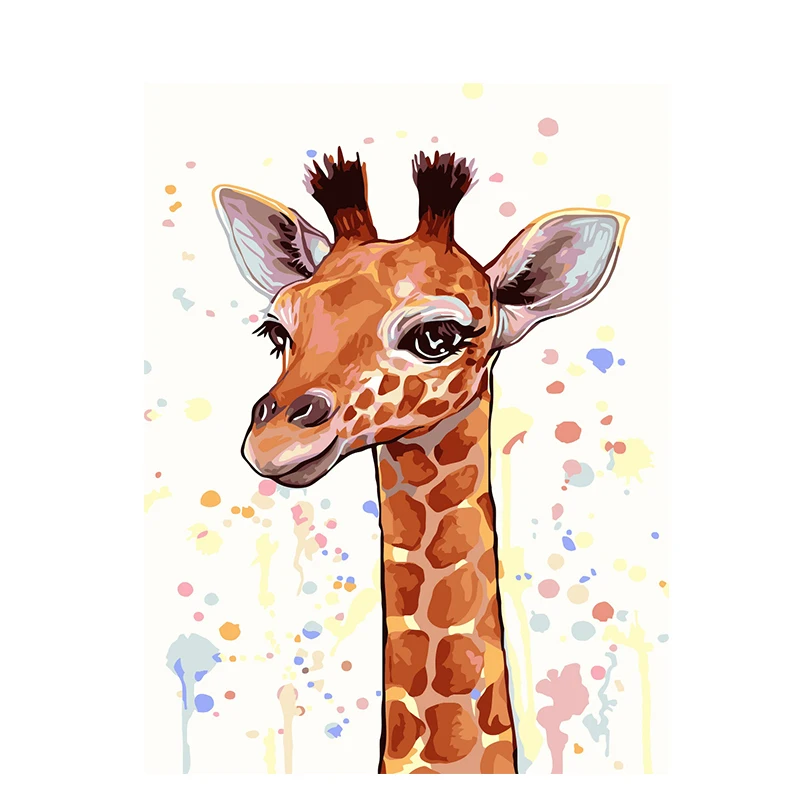 

giraffe Gift for children Animal DIY Digital Painting By Numbers Modern Wall Art Canvas Painting Unique Gift Home Decor 40x50cm