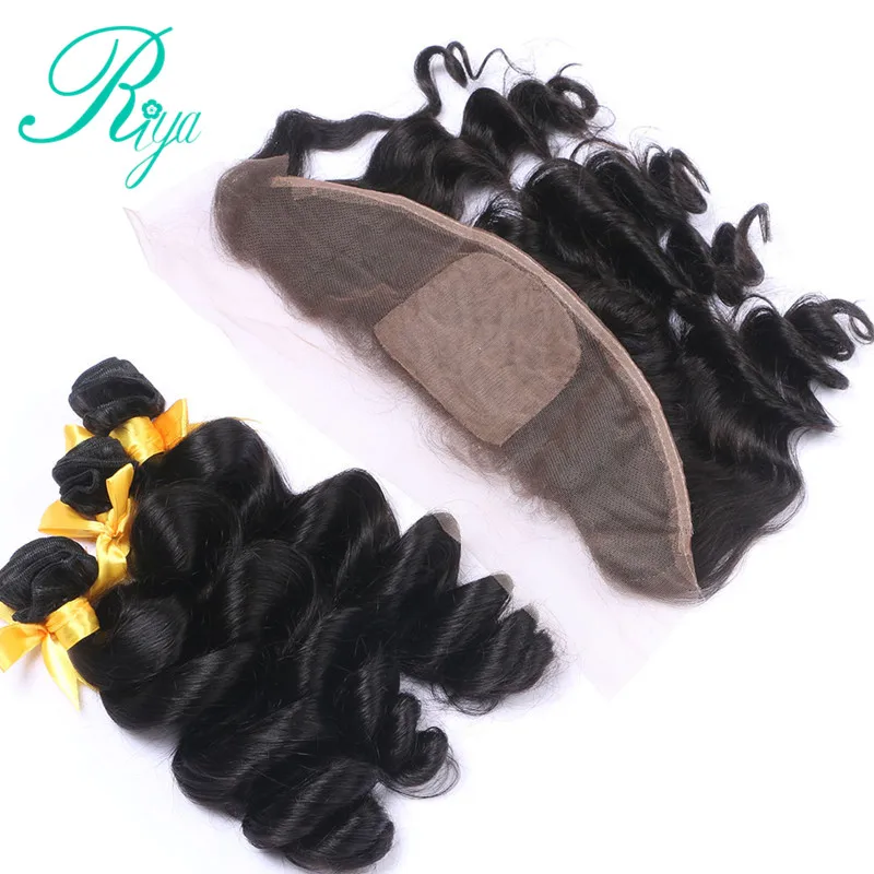 loose wave bundles with 13X4 silk base frontal closure (1)