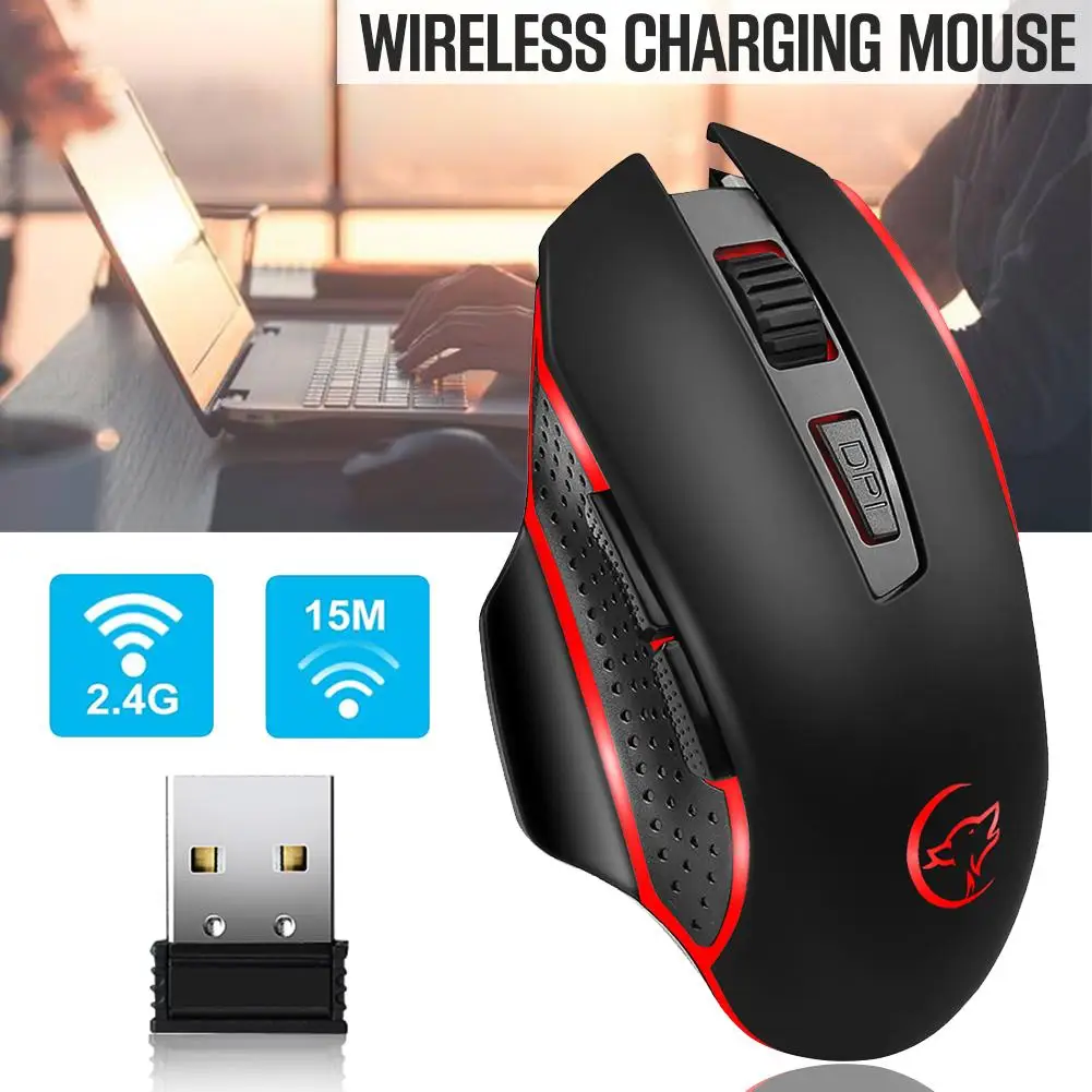 Беспроводная игровая мышь YWYT G821, 2,4 г, зарядка, эргономичная, износостойкая, 6 клавиш, высокая производительность, перезаряжаемая мышь