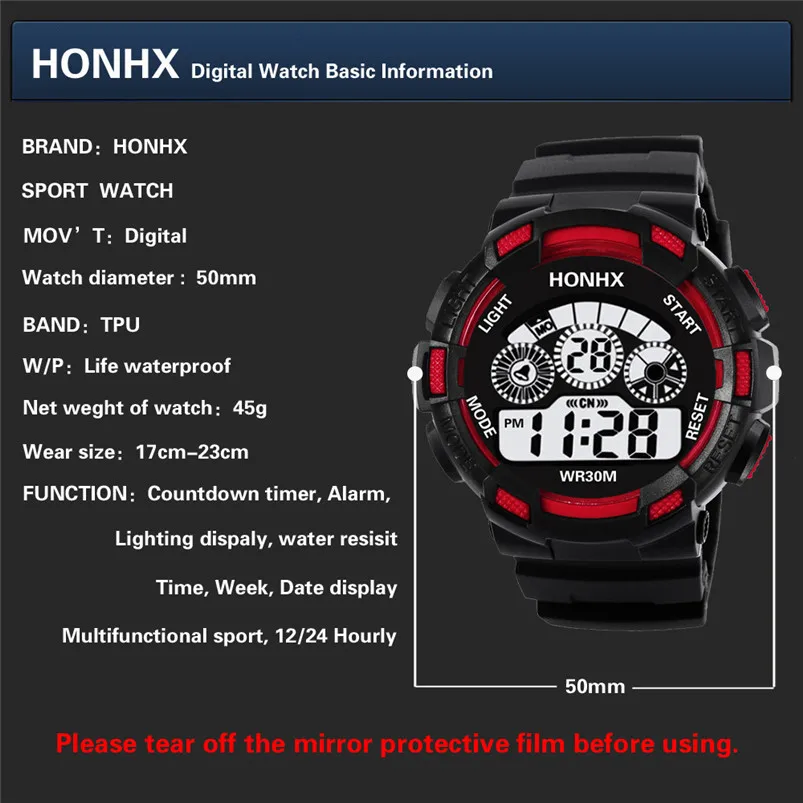 Men Sports Watches Digital Time Date Waterproof Children Boys Digital LED Sports Watch Kids Alarm Date Watch Gift Clock 3M29#N (18)