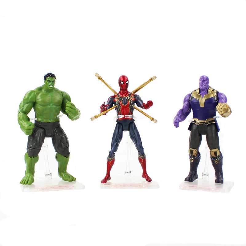 

3Styles Avengers Hulk Thanos Iron Spiderman Action Figure Infinity War Movable PVC Collection Figure Model Toy Kids Gift 18cm