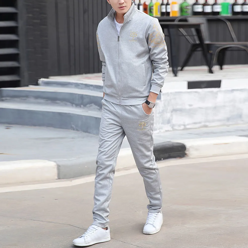 

2019 Men's Hoodie Autumn Winter Thicken Sweatshirt +Pants Sets Sports Suit Tracksuit L0724