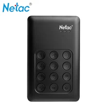 Netac Original K390 USB3.0 External Hard Drive Disk 500GB 1TB 2TB Keypad Lock AES 256-bit Hardware Encryption HDD High-Speed