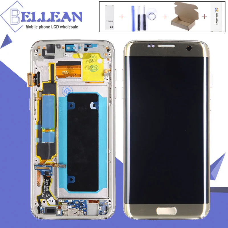 

Catteny G935 Display For Samsung Galaxy S7 Edge Lcd G935F G935 LCD Touch Screen Digitizer Assembly Replacement With Frame+Tools