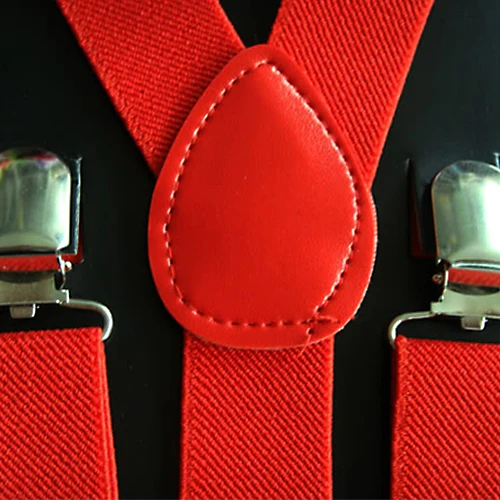 ORANGE Mens Womens Clip-on Suspenders Elastic Y-Shape Adjustable Braces New
