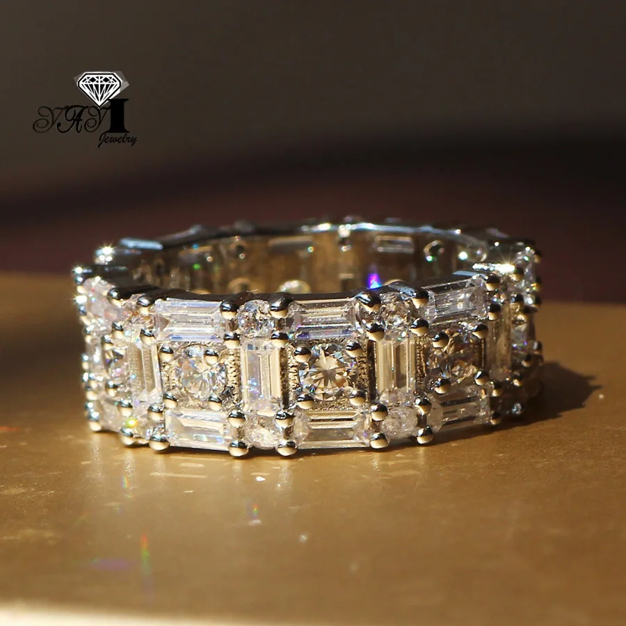 YaYI Jewelry Fashion Princess Cut 5.2CT White Zircon Silver Color Engagement Rings wedding Rings Party Rings
